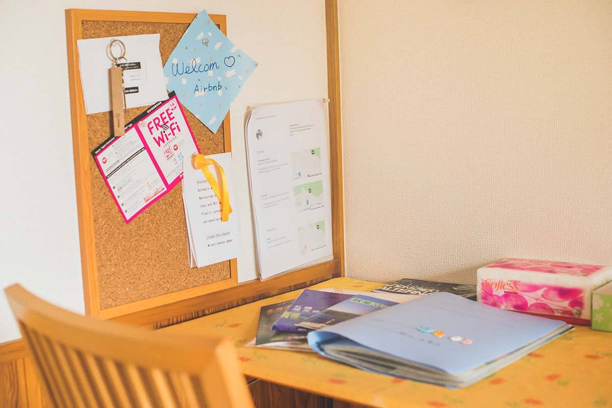 Welcomeメッセージや観光情報をまとめてあるBarbaraさんのリスティング