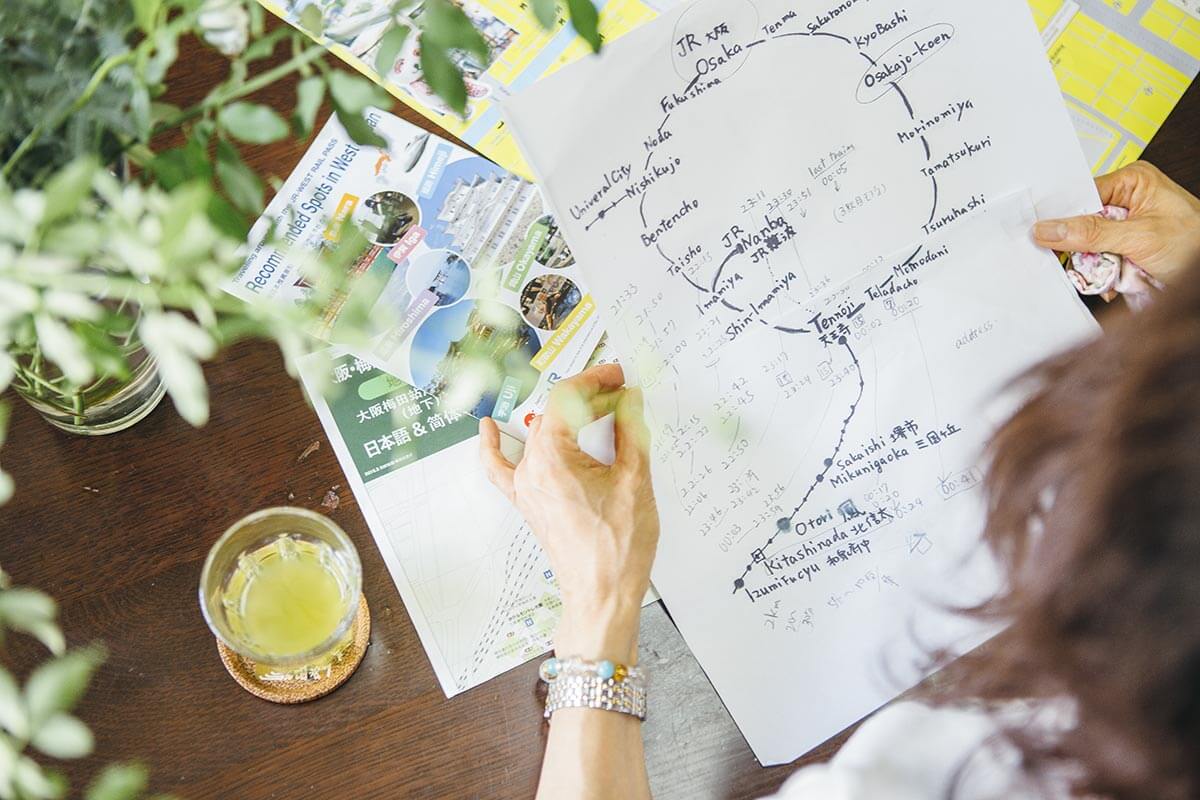 ゲストのための観光資料、ルートマップは自ら赴き精査するMakoさん