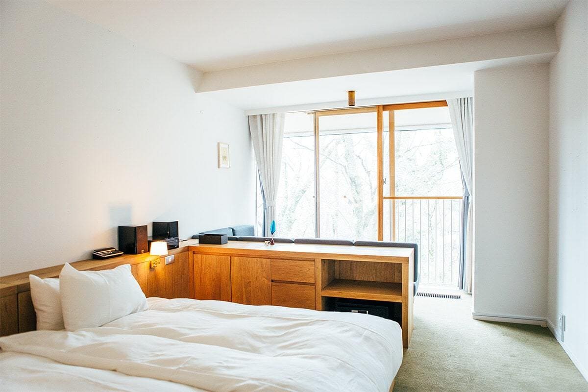 Airbnbで予約できるスーペリアツインの室内