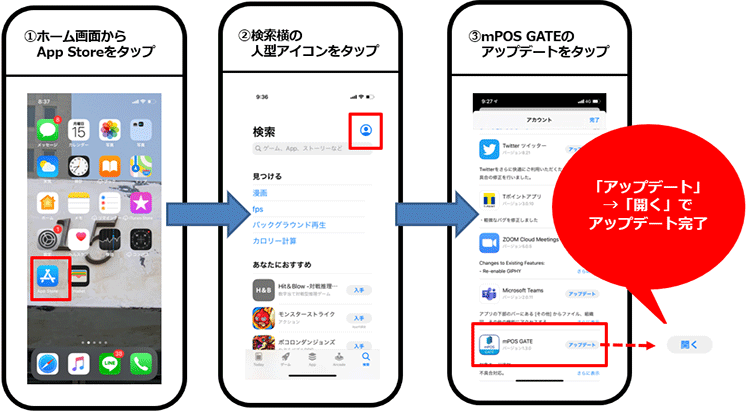 アップデート手順～iPhoneの場合