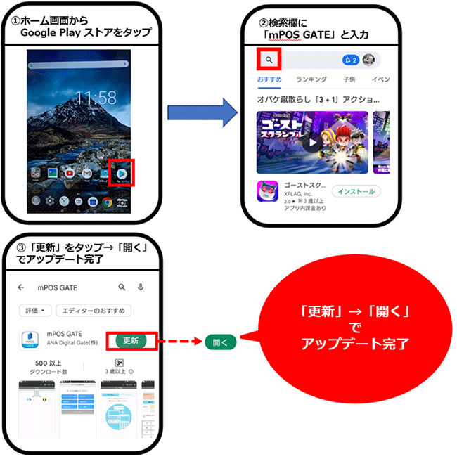 アップデート手順～Androidの場合