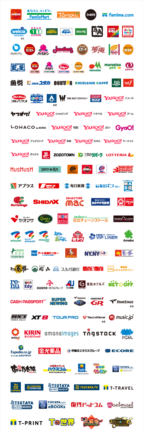 対象のTポイント提携先