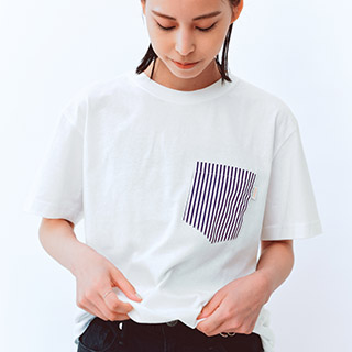 【BEAMS DESIGN　ストライプポケットTシャツ】画像2