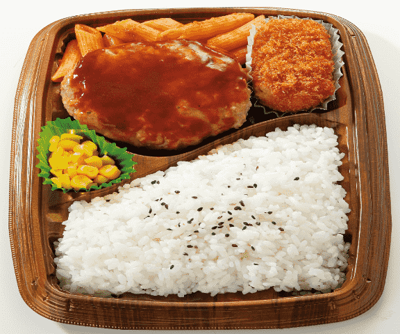 自社製ハンバーグ弁当（クリ－ミィコロッケ）