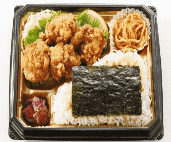 自社製出汁と3種醤油の鶏唐揚げ弁当