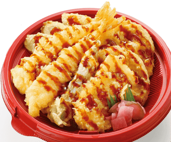 ごま油香る！3種の野菜と海老イカ天丼