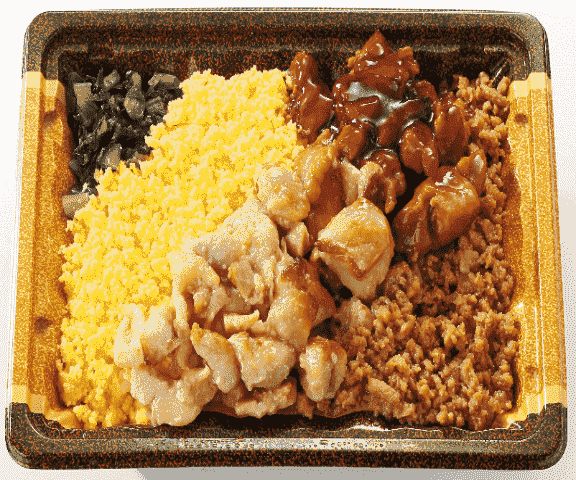 二色そぼろの焼鳥重